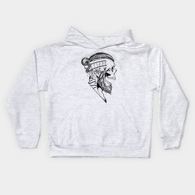 Warrior Skull Kids Hoodie by JoeAzpeytia